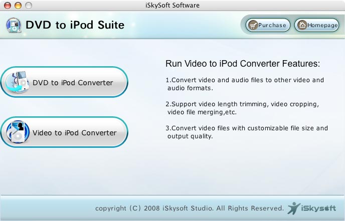 iSkysoft DVD to iPod Suite for Mac
