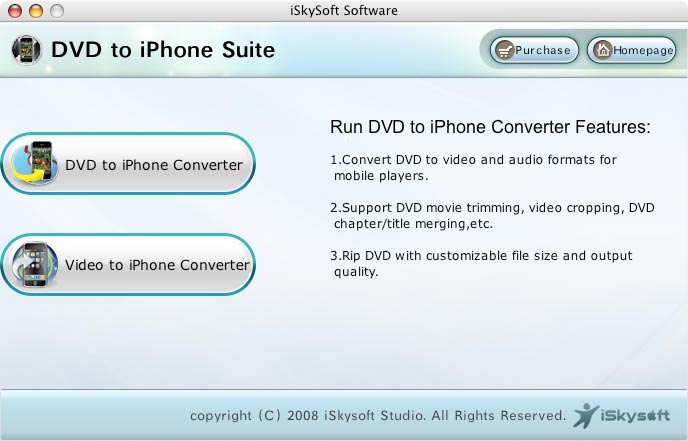 iSkysoft DVD to iPhone Suite for Mac