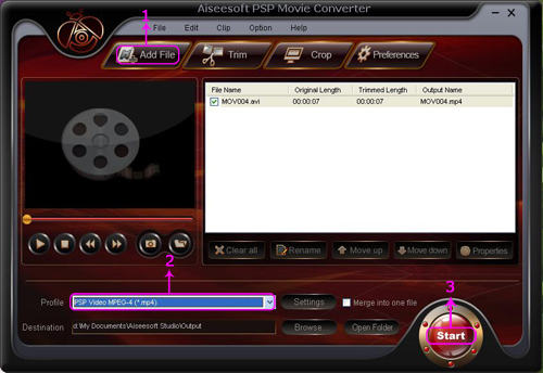 convert video to psp